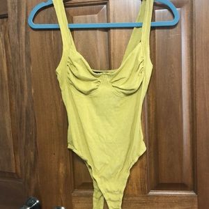 Mustard tank bodysuit